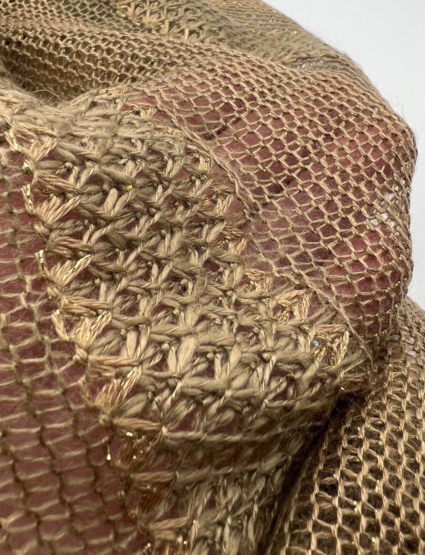 Brown Green Gold Stripe Knitted Stretch Fabric