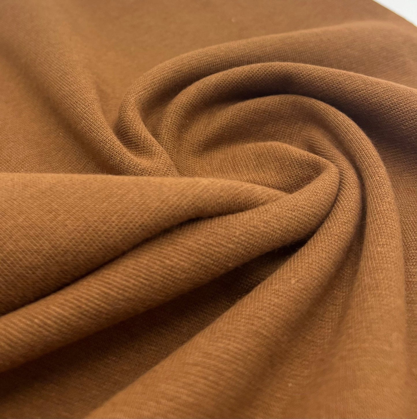 Brown Jersey Cuffing Ribbing Fabric 270 GSM Cotton Knit 70cm Wide