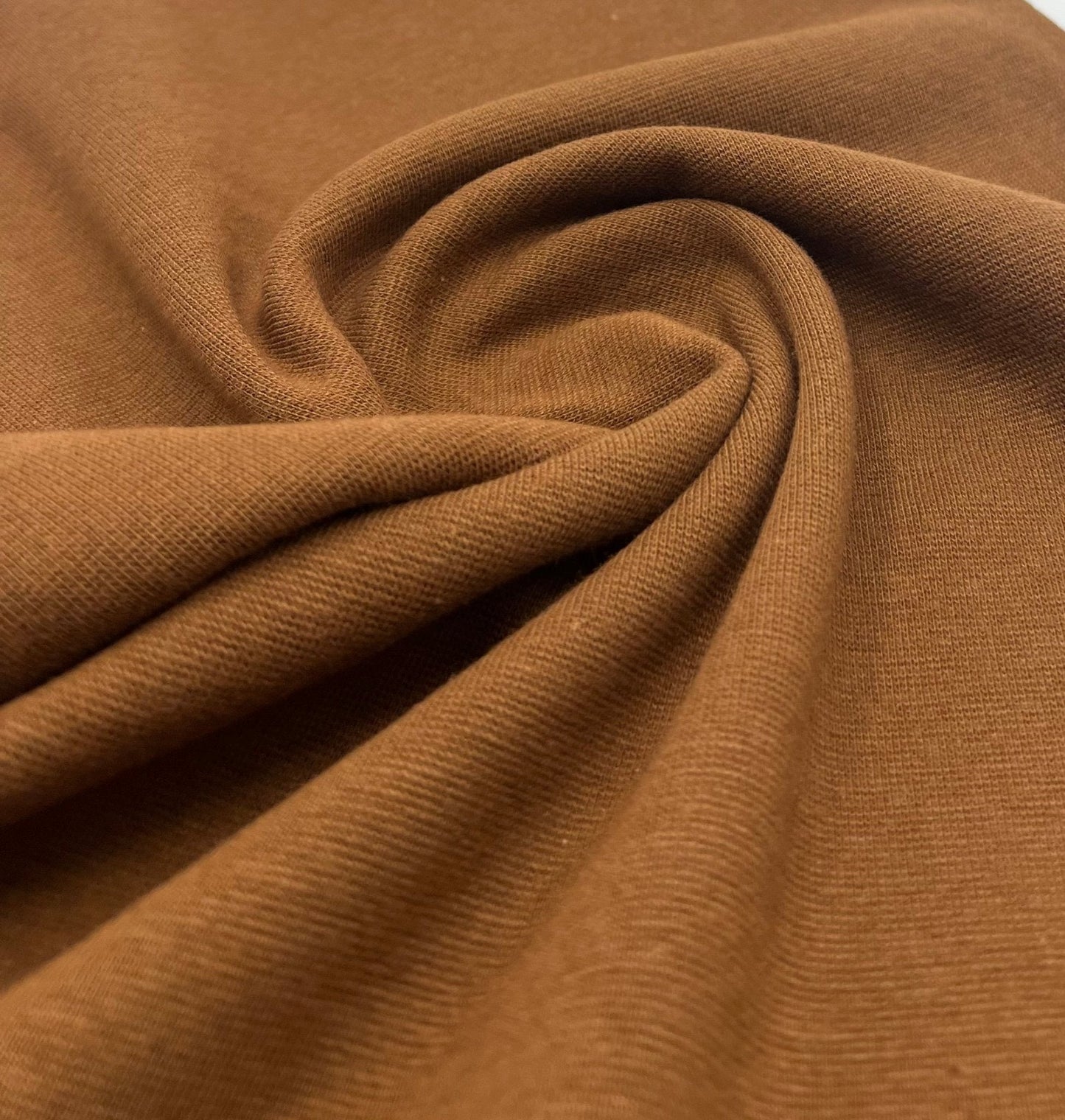 Brown Jersey Cuffing Ribbing Fabric 270 GSM Cotton Knit 70cm Wide