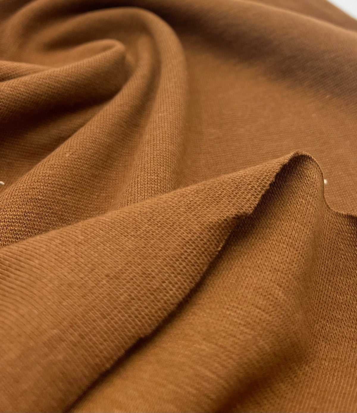 Brown Jersey Cuffing Ribbing Fabric 270 GSM Cotton Knit 70cm Wide