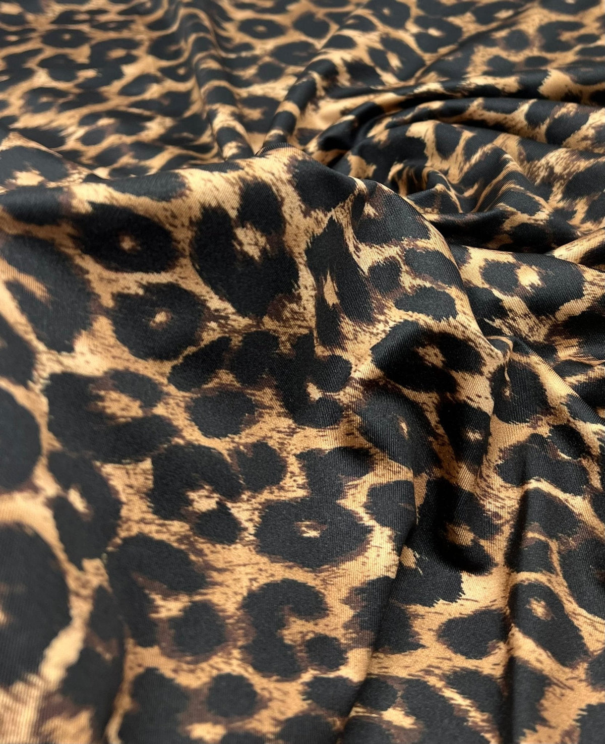 Brown Leopard Animal Swimwear / Sportswear 4 Way Stretch Fabric