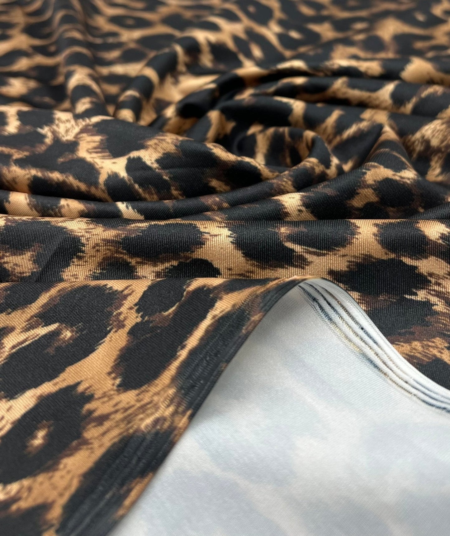Brown Leopard Animal Swimwear / Sportswear 4 Way Stretch Fabric