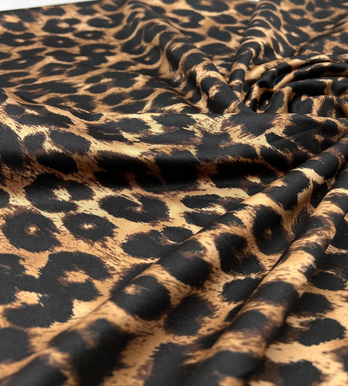 Brown Leopard Animal Swimwear / Sportswear 4 Way Stretch Fabric