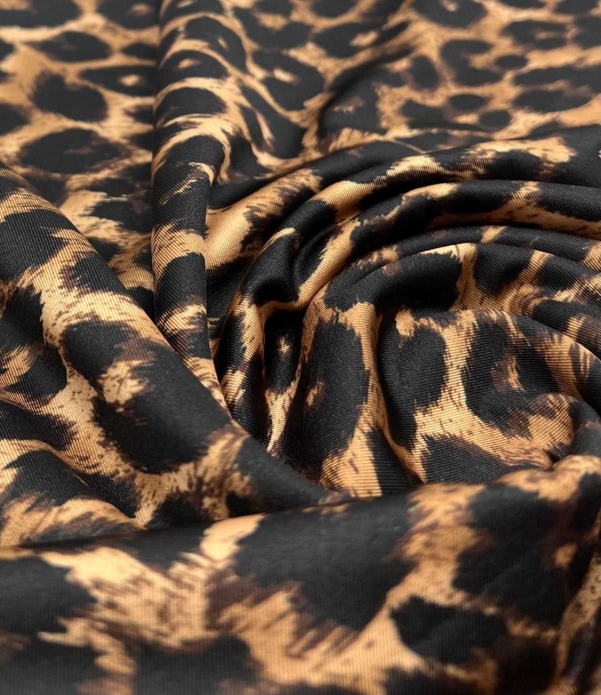 Brown Leopard Animal Swimwear / Sportswear 4 Way Stretch Fabric