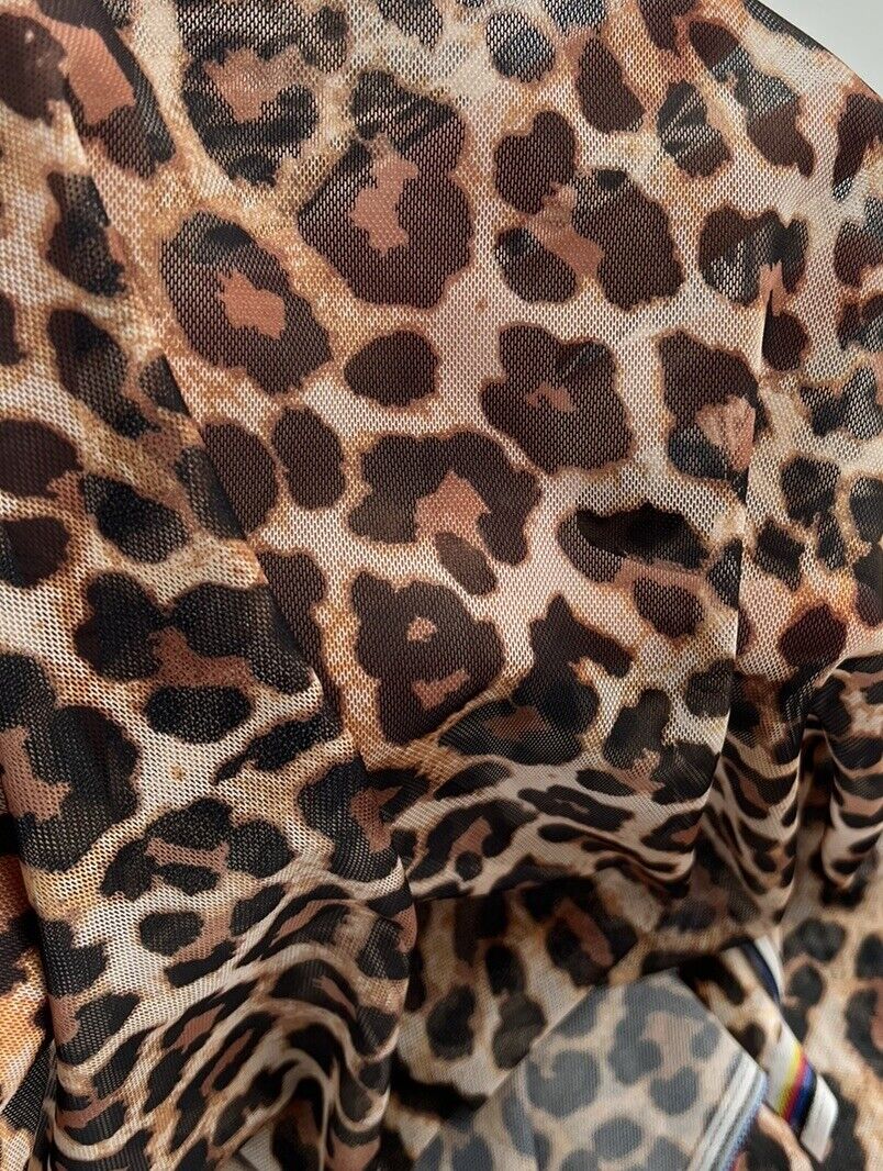 Brown Leopard Mesh Fabric Stretch