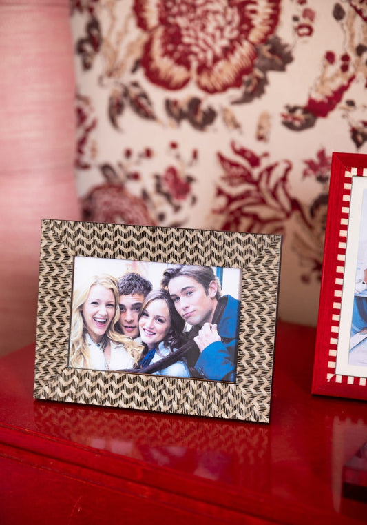 Brown Marquetry Patterned Photo Frame 6x4"