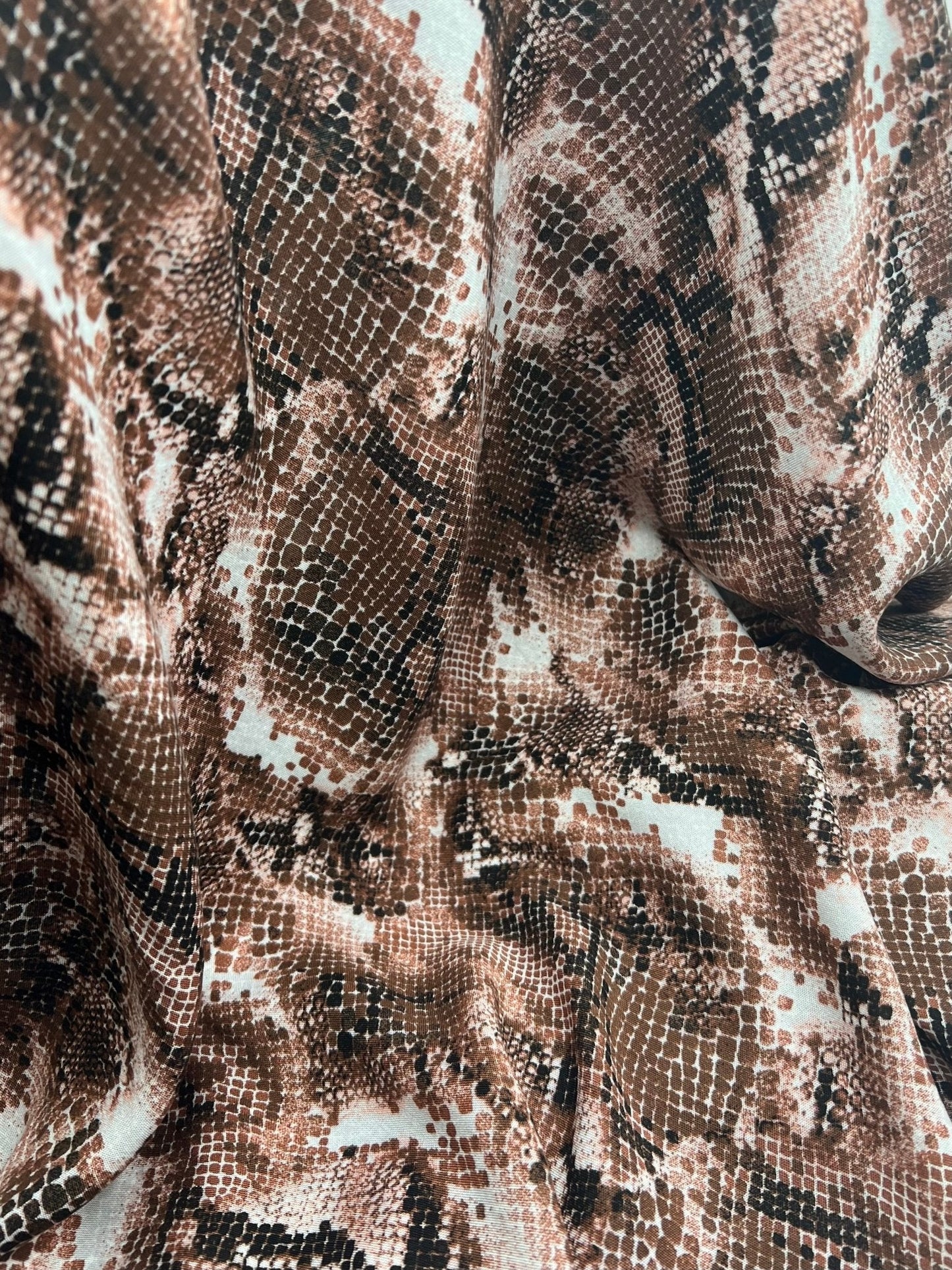 Brown Mix 100% Viscose Non Stretch Fabric