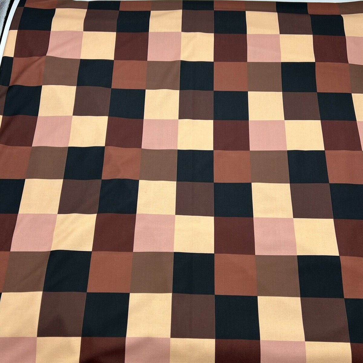Brown Square Print ITY Fabric
