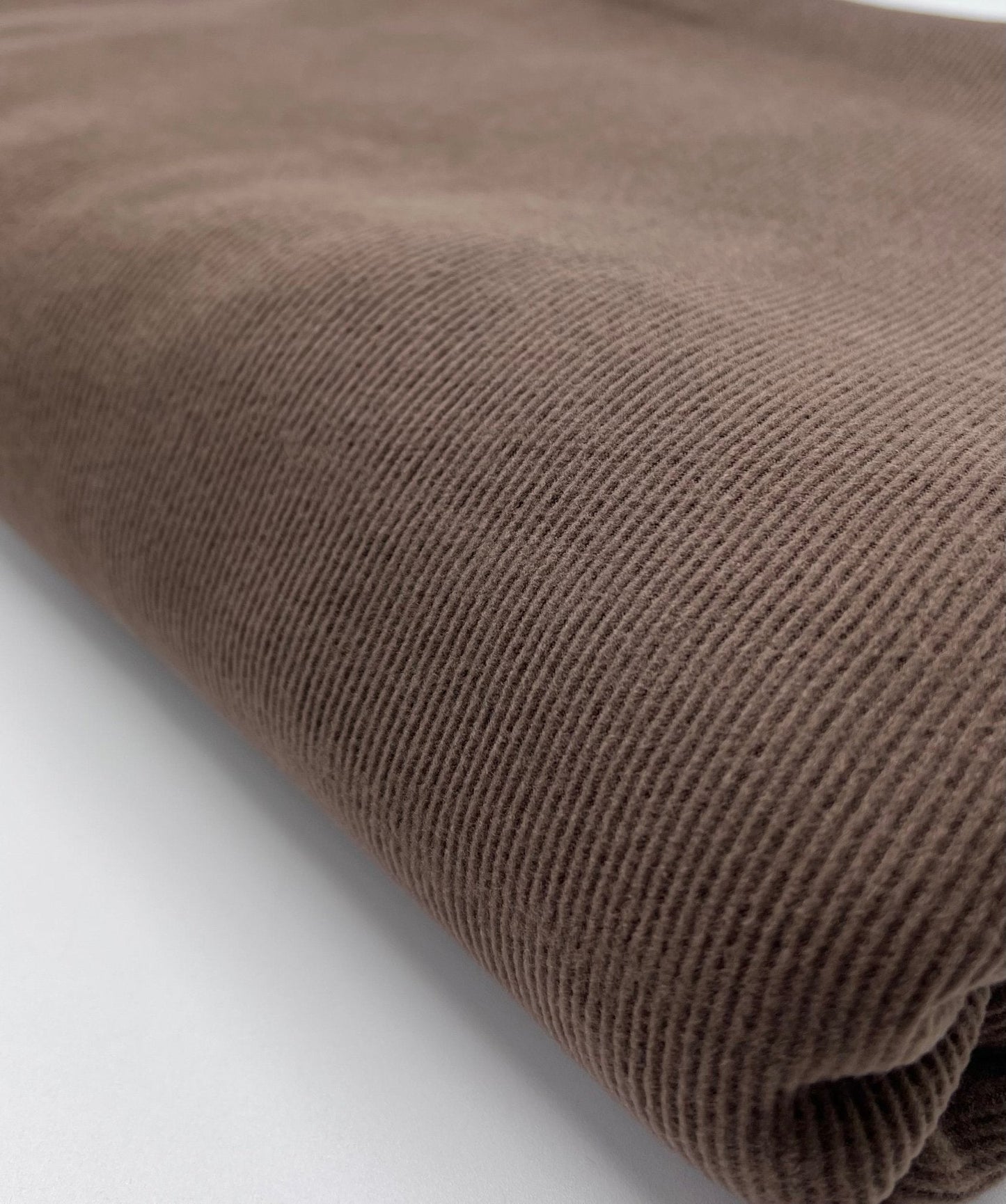 Brown Super Soft Brushed Cosy Fine Rib Stretch Fabric