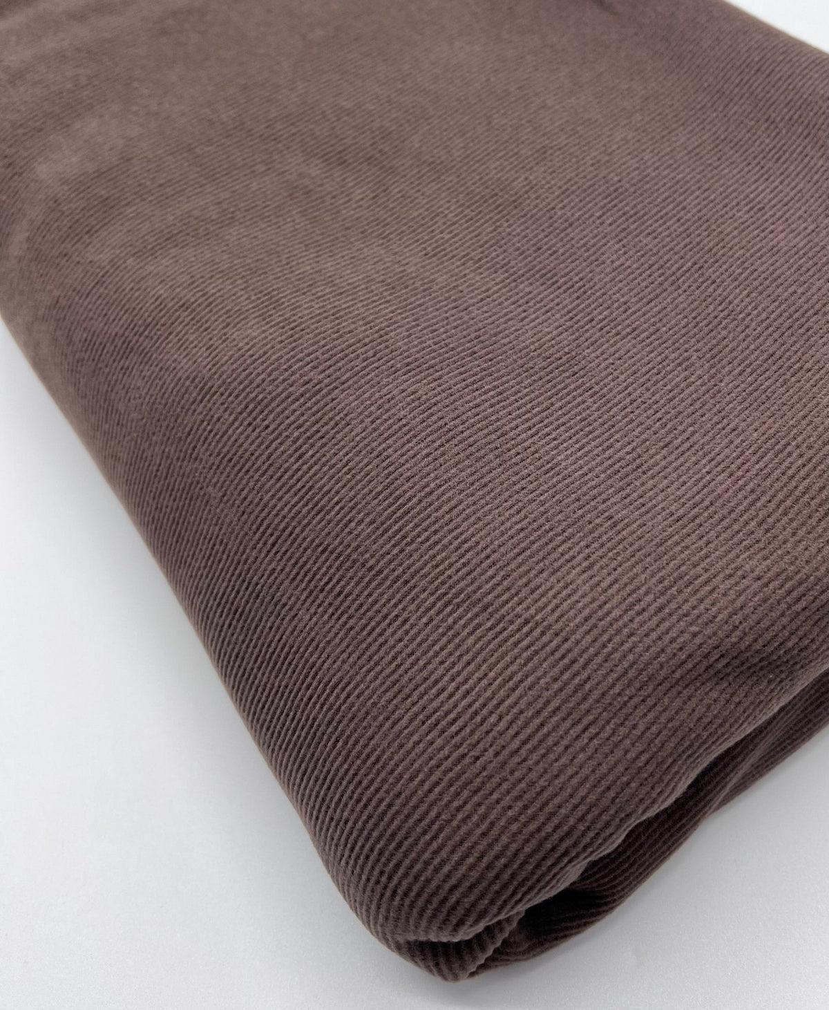 Brown Super Soft Brushed Cosy Fine Rib Stretch Fabric