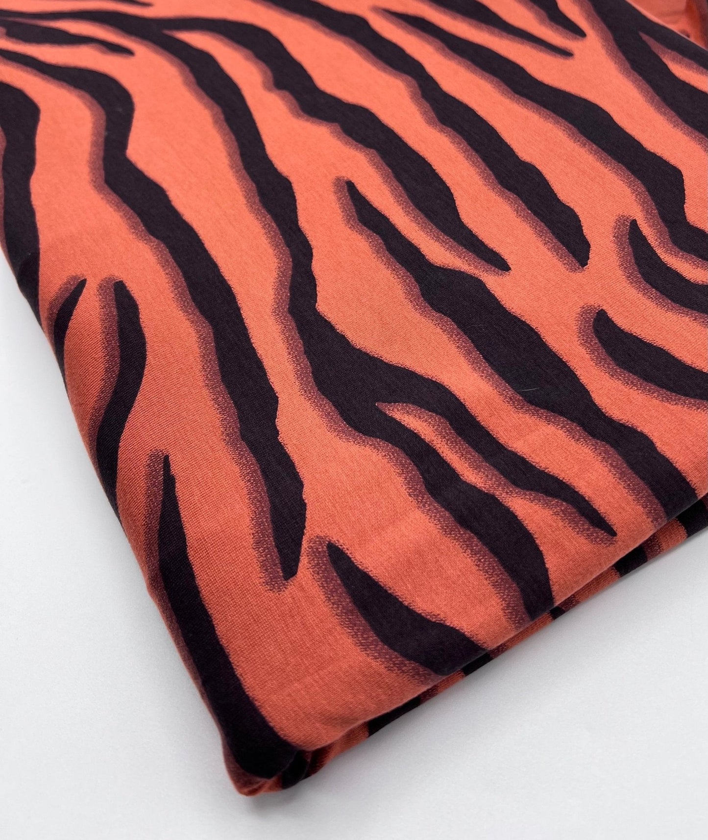 Brown Terracota Animal Print Viscose Elastane Fabric