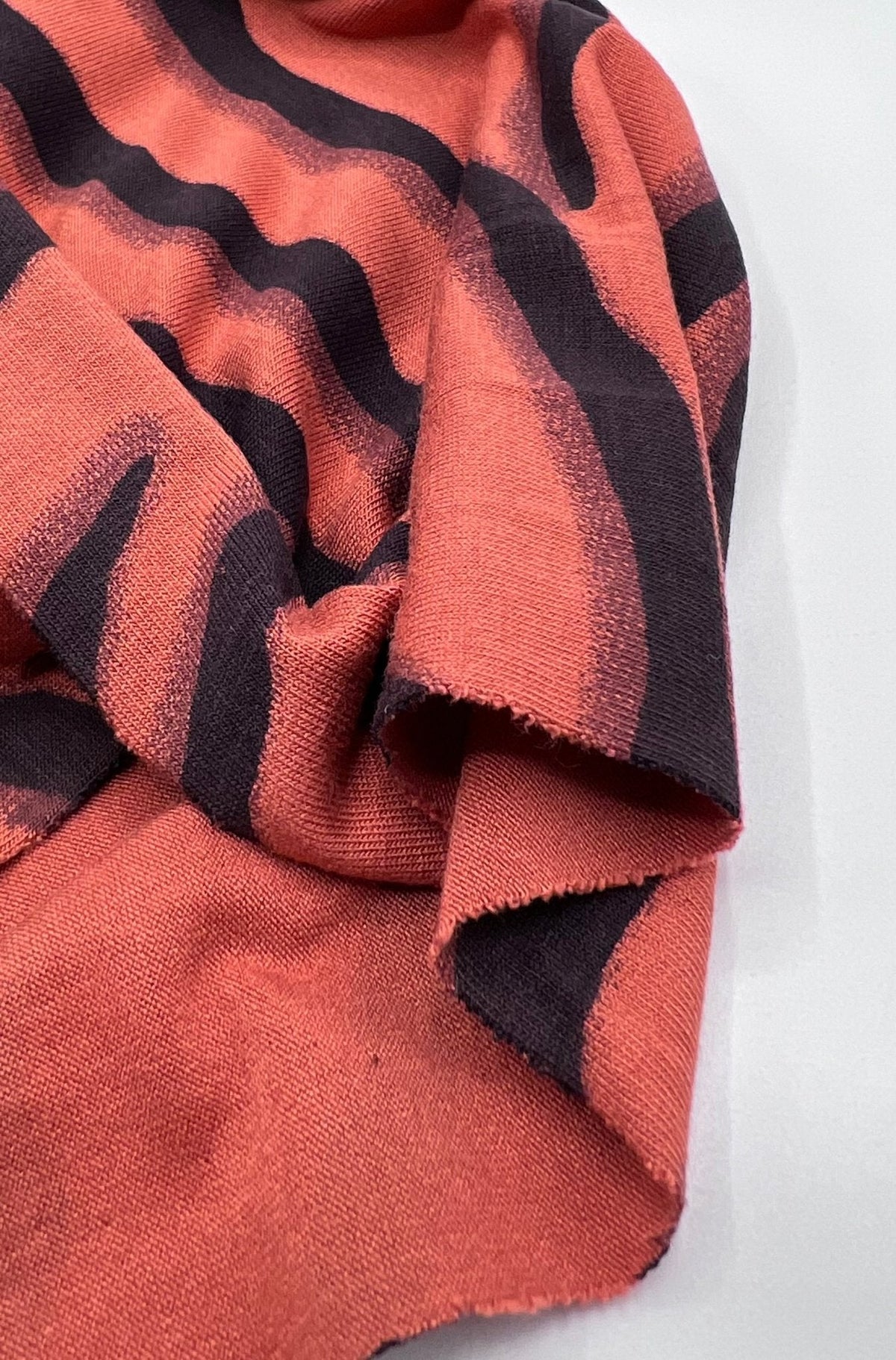 Brown Terracota Animal Print Viscose Elastane Fabric