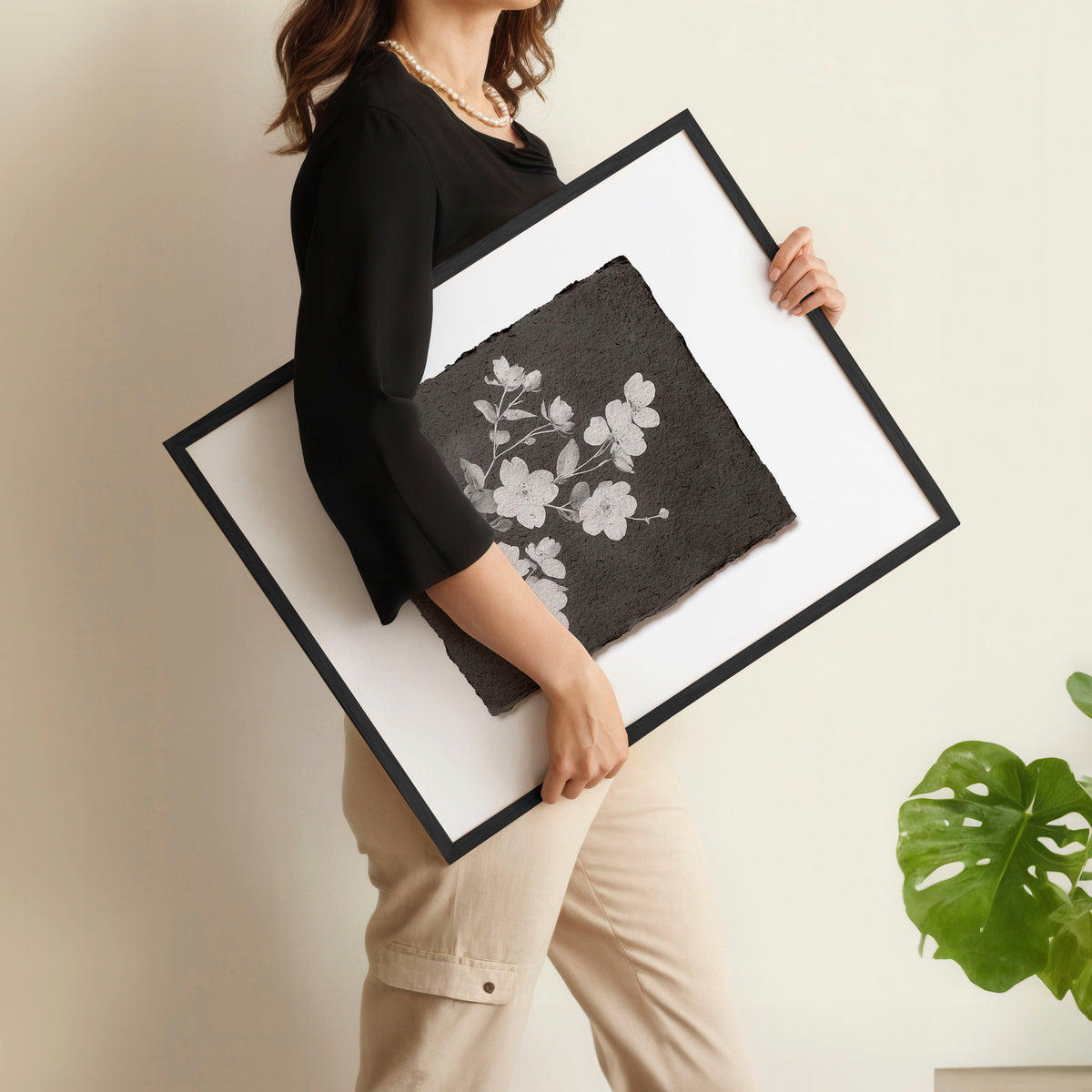 Brown Wall Art Rustic Botanical Wildflowers & Blossom Tree Prints | Set of 3