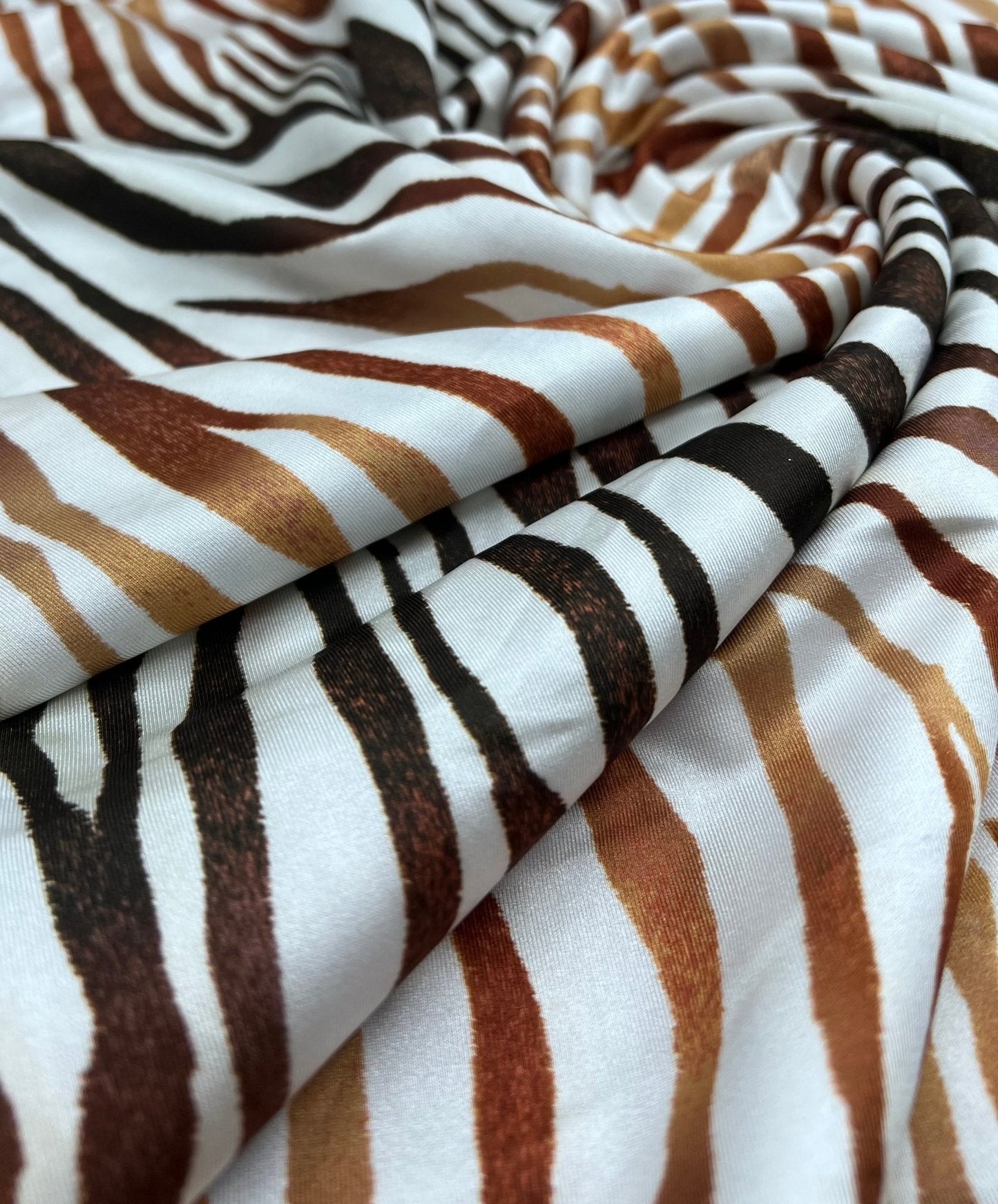 Brown Zebra Swimwear / Sportswear 4 Way Stretch Fabric