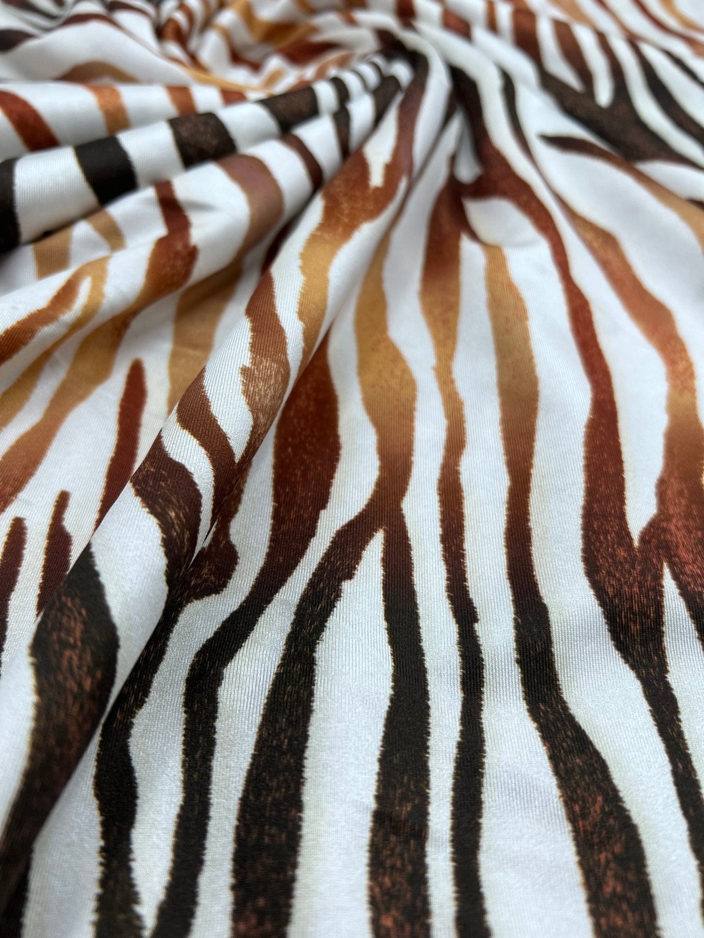 Brown Zebra Swimwear / Sportswear 4 Way Stretch Fabric