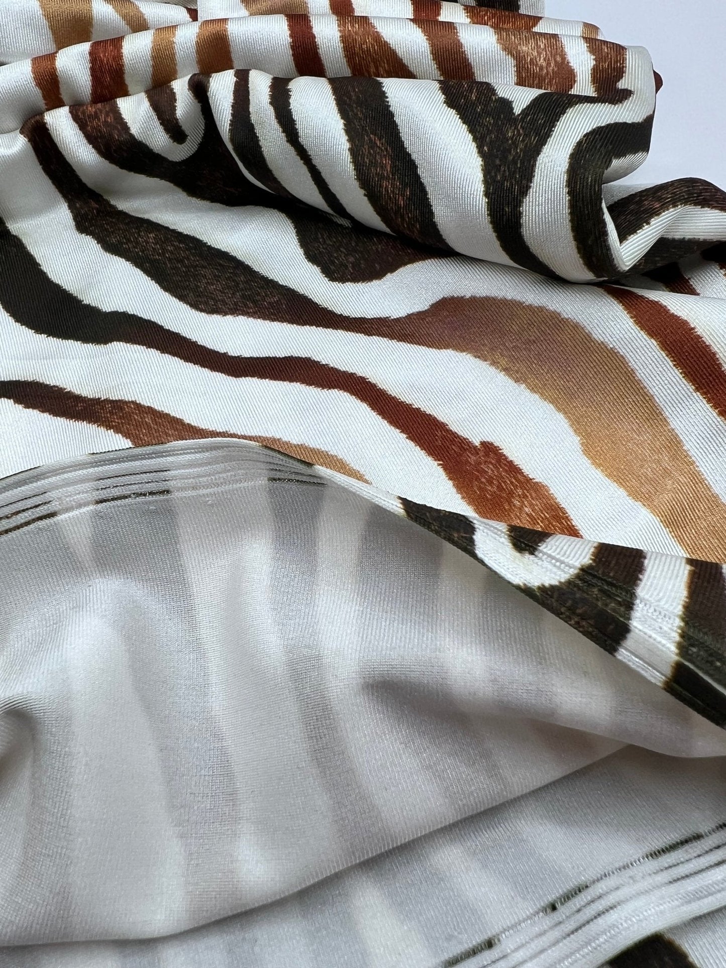 Brown Zebra Swimwear / Sportswear 4 Way Stretch Fabric