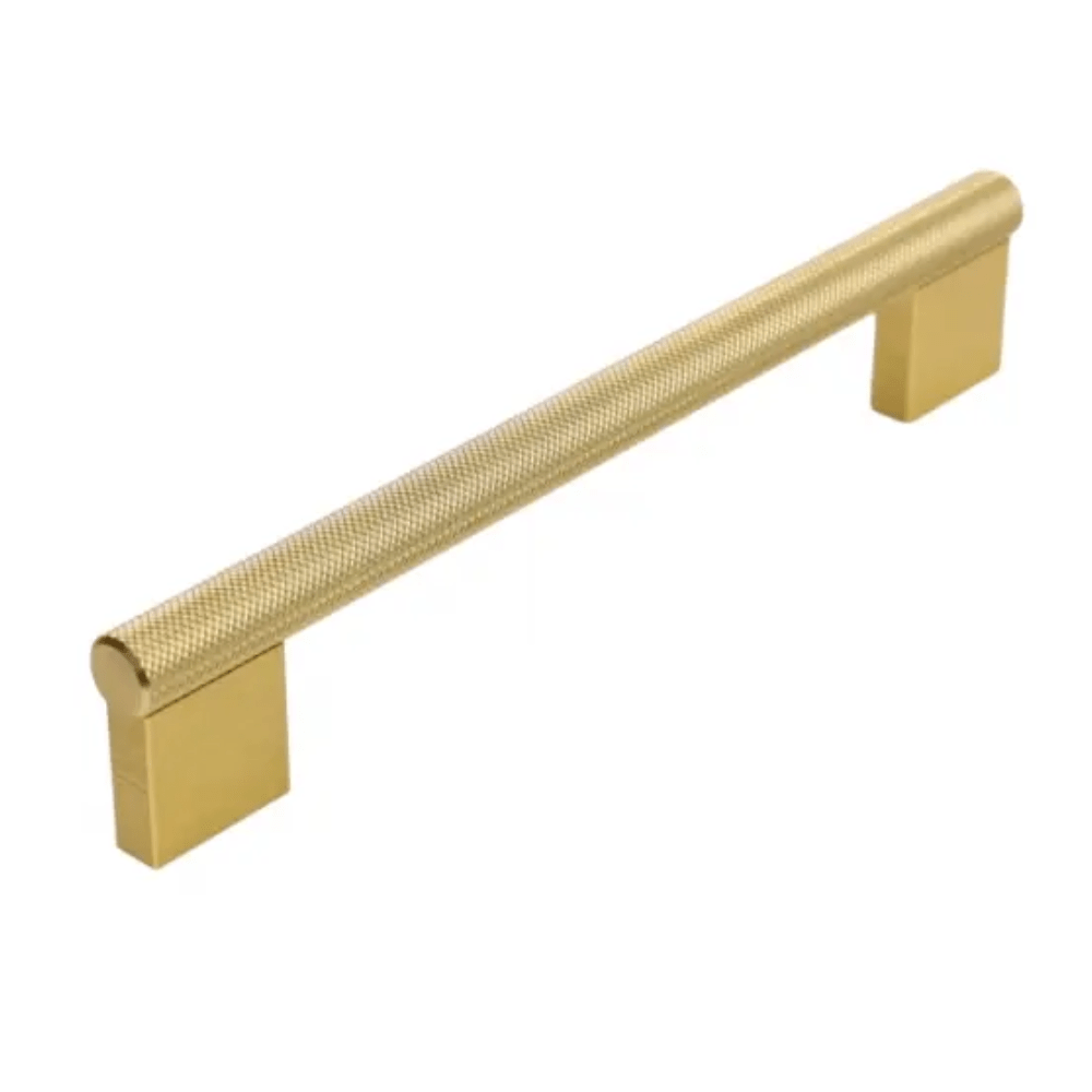 Broxburn Knurled Bar Handle – 192mm Brushed Brass Cabinet, Drawer & Cupboard Pull