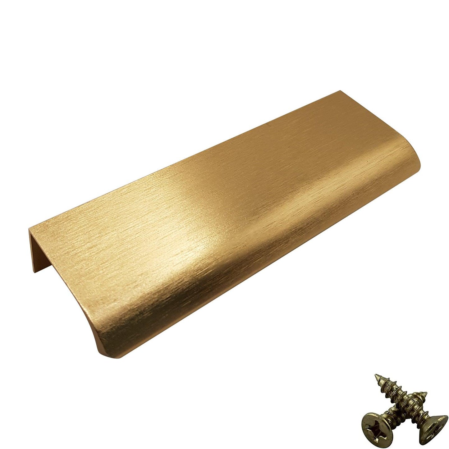 Brushed Brass Aluminium Cabinet Handle – Modern Cupboard, Drawer & Door Pull (Pack of 10)
