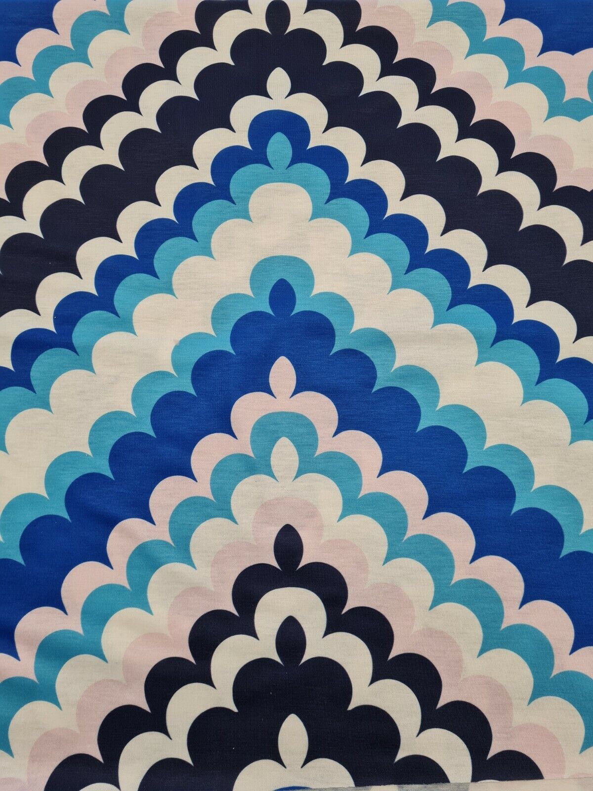 Bubble Zigzag Print Spun Poly Stretch Fabric