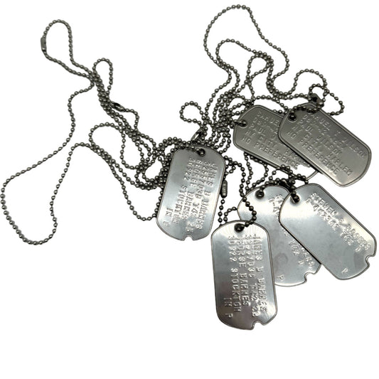 Bucky, Falcon, Captain America (Complete Collection) WWII Style Military Dog Tags Prop Replica - Stainless Steel - Chain&Silencers Included