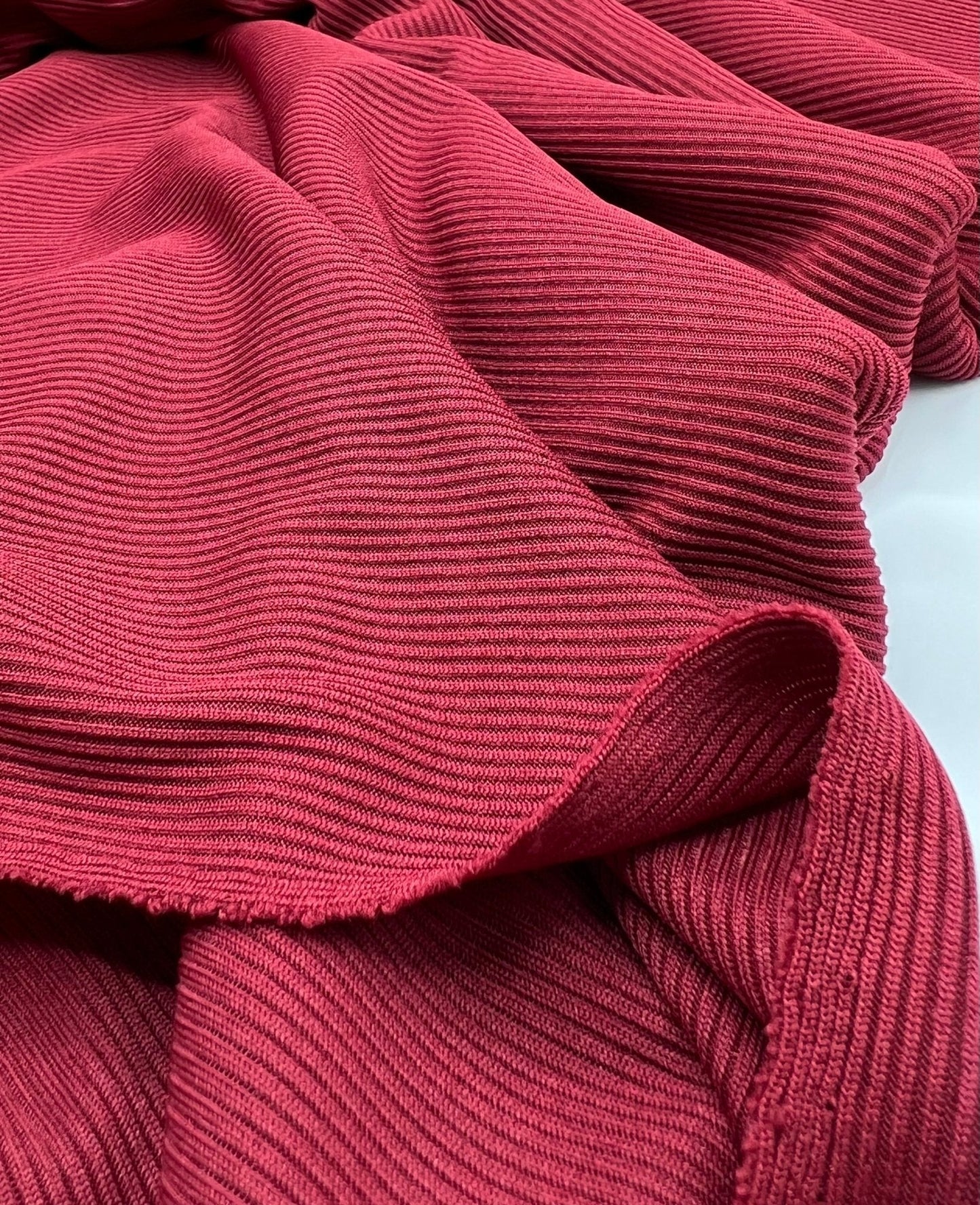 Burgundy 2X1 Fine Rib Stretch Fabric