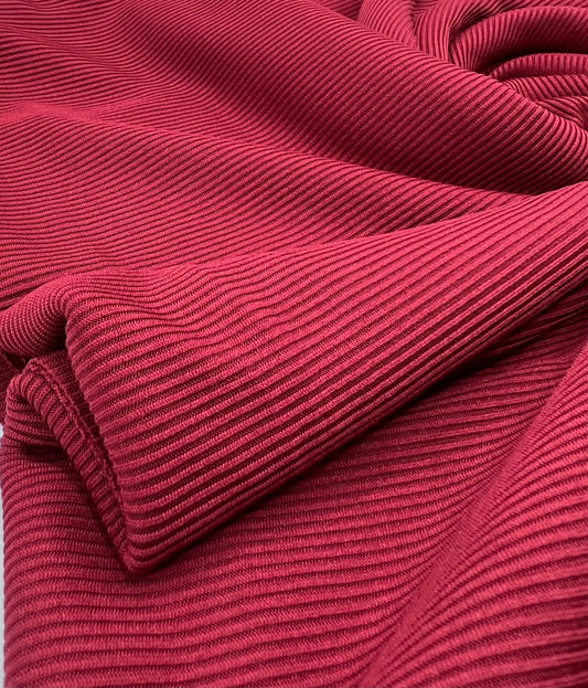 Burgundy 2X1 Fine Rib Stretch Fabric