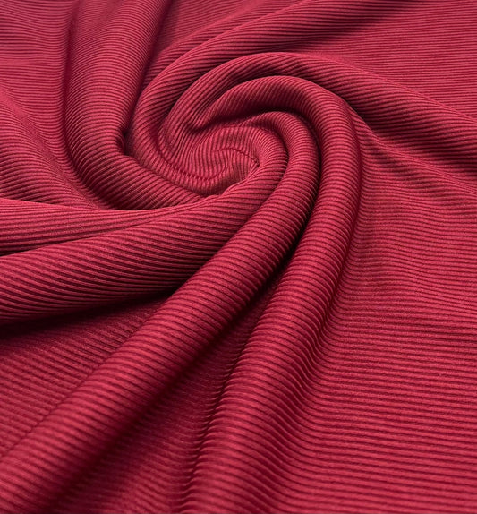 Burgundy 2X1 Fine Rib Stretch Fabric