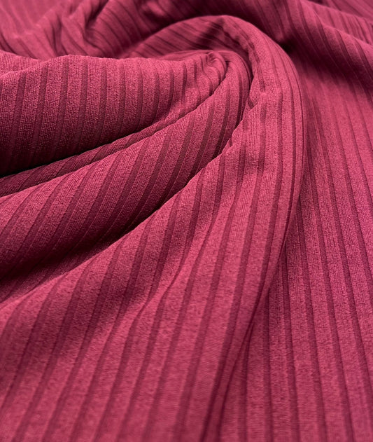 Burgundy 8x4 Wide Rib Stretch Fabric