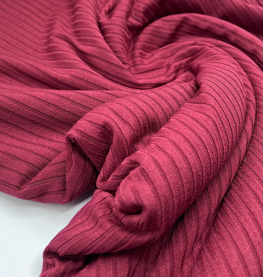 Burgundy 8x4 Wide Rib Stretch Fabric