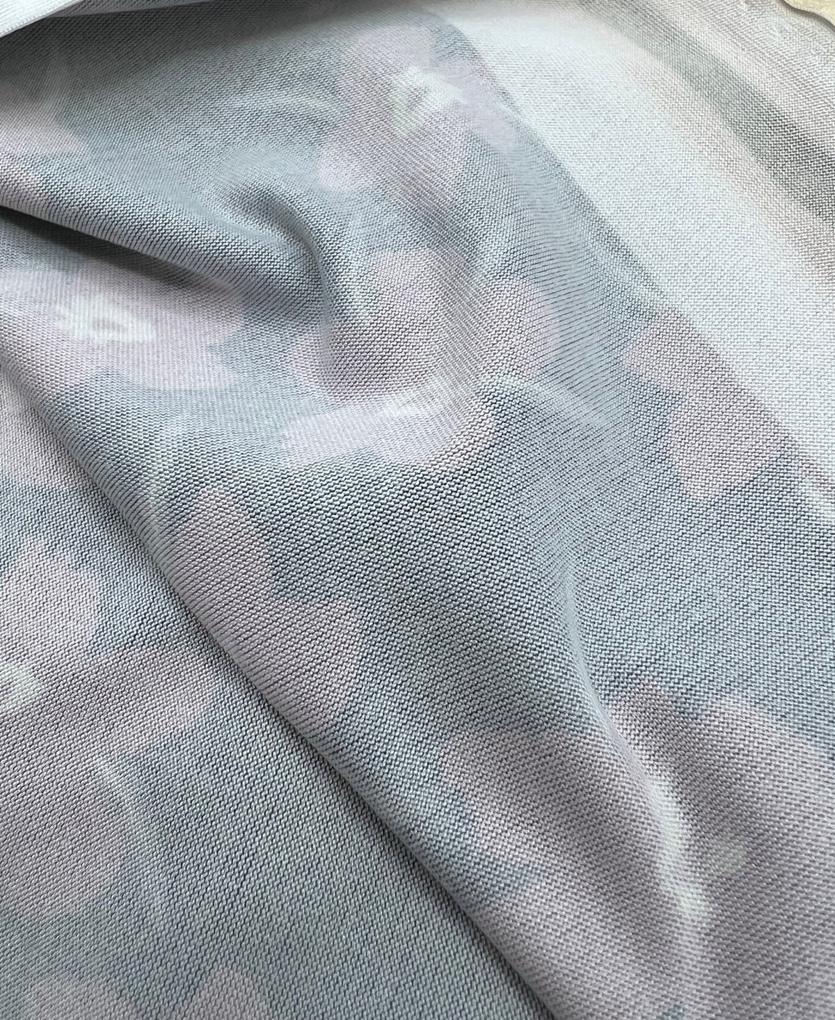 Burgundy Black Floral Print Super Soft Spun Poly Stretch Fabric