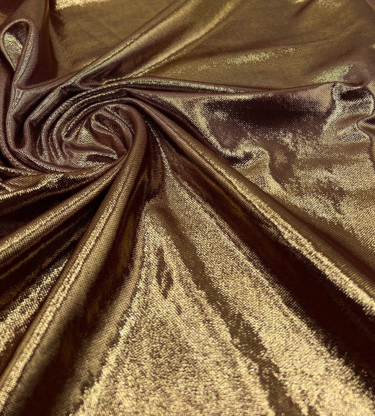 Burgundy Gold Shiny Foil Mesh Fabric Stretch
