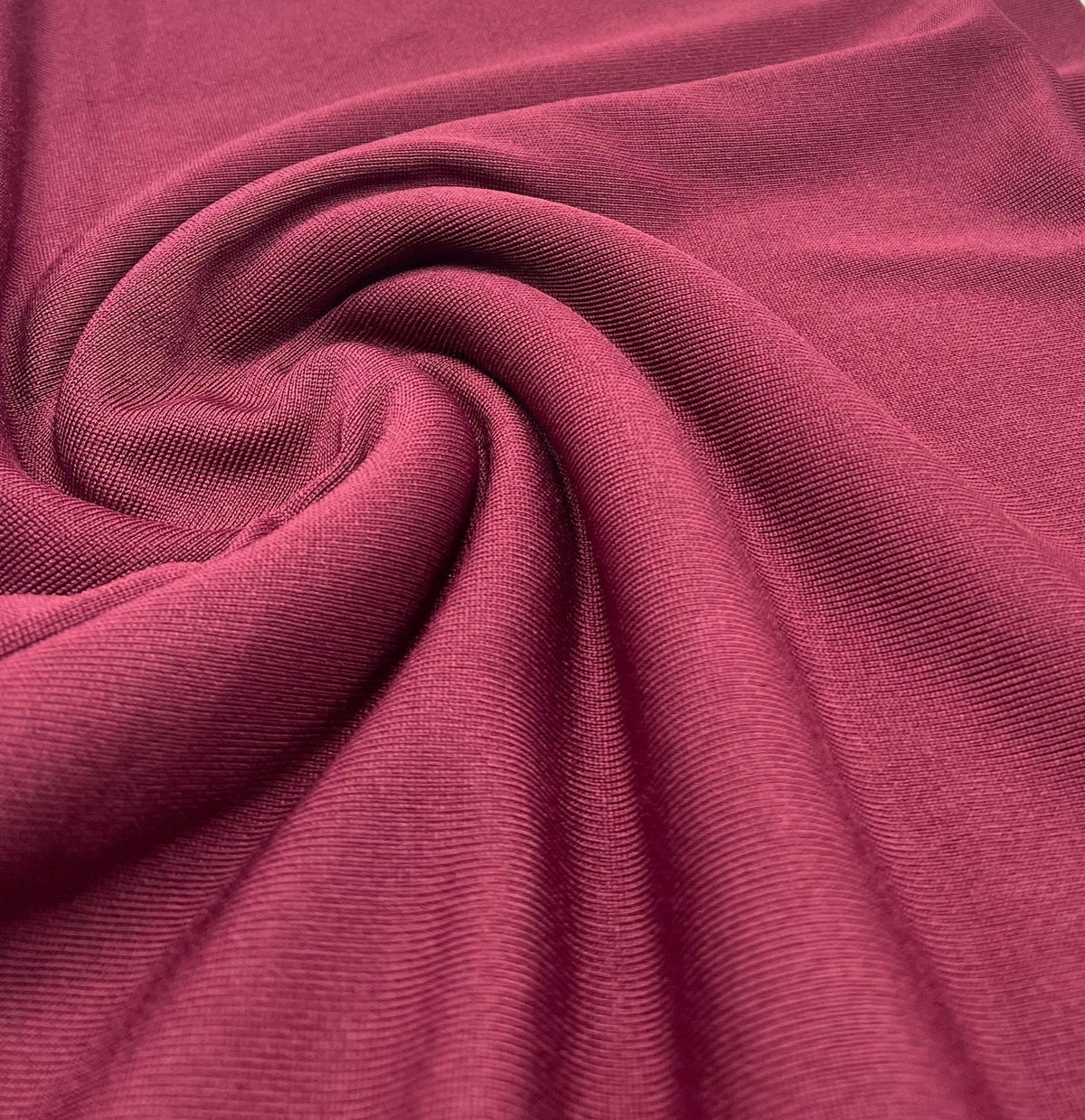 Burgundy Heavy Weight Fine Rib Stretch Fabric 320 GSM