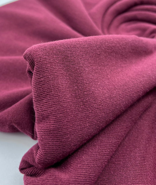 Burgundy Lightweight Melange Knit Stretch Fabric