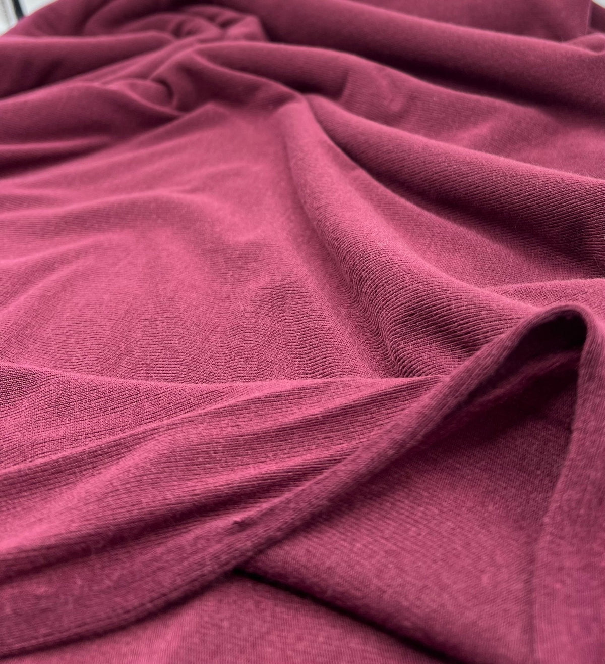 Burgundy Lightweight Melange Knit Stretch Fabric