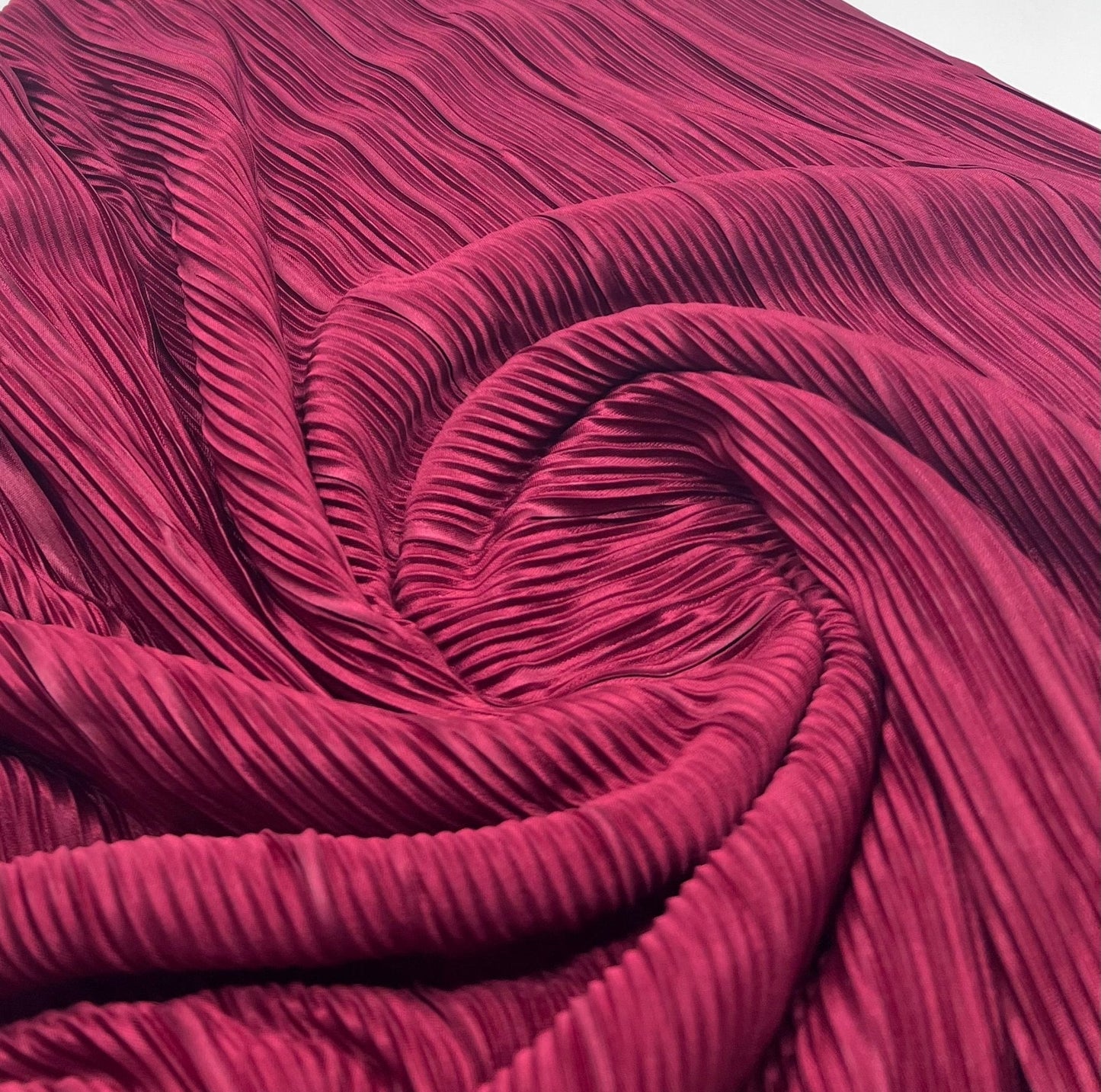 Burgundy Plisse Pleated Stretch Fabric