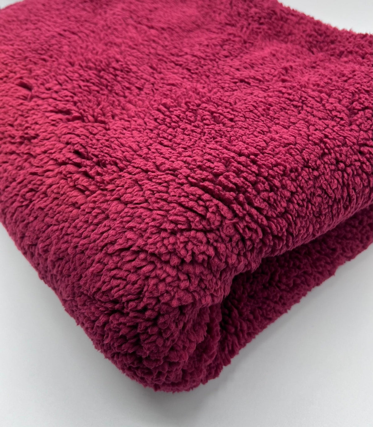 Burgundy Sherpa Fleece Fluffy Borg Faux Fur Fabric