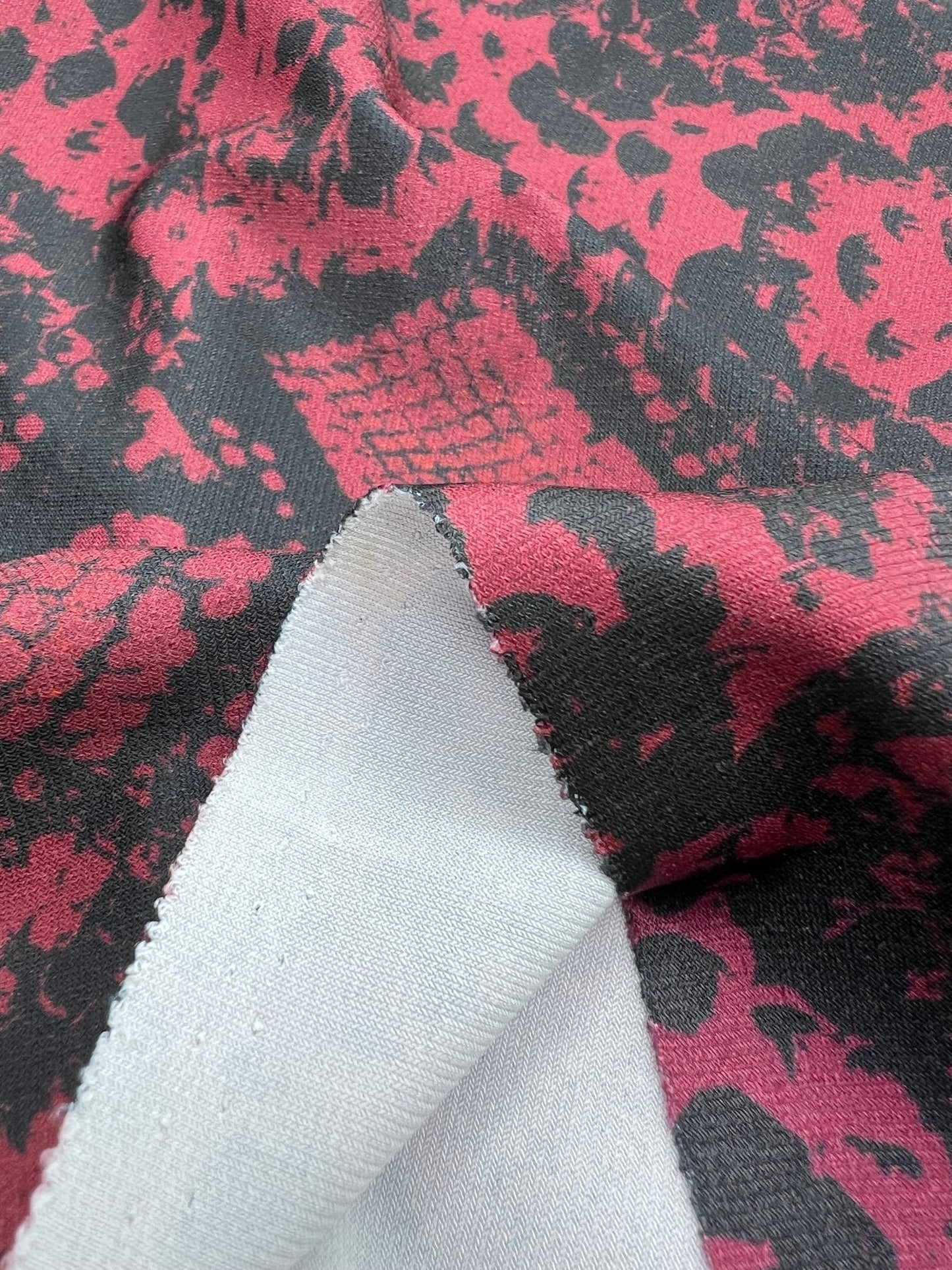 Burgundy Snake Print ITY Fabric