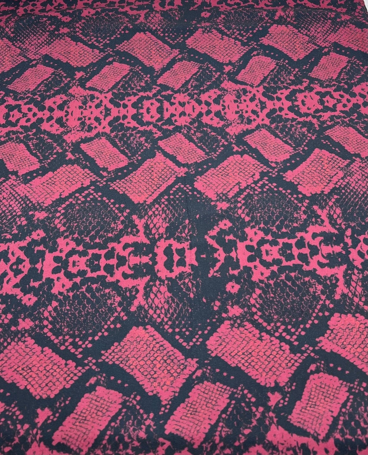 Burgundy Snake Print ITY Fabric