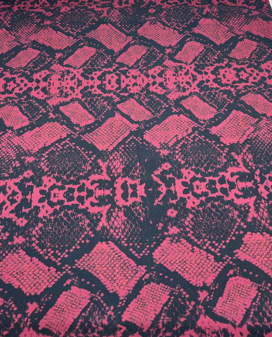 Burgundy Snake Print ITY Fabric