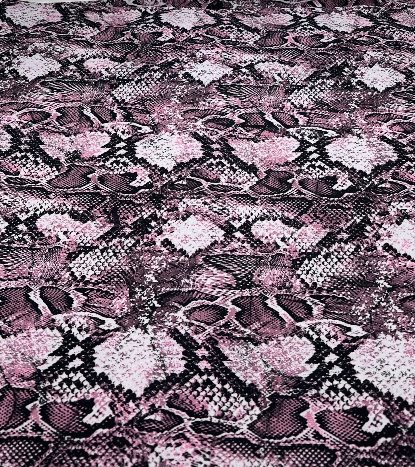 Burgundy Snake Print Soft Touch Stretch Fabric