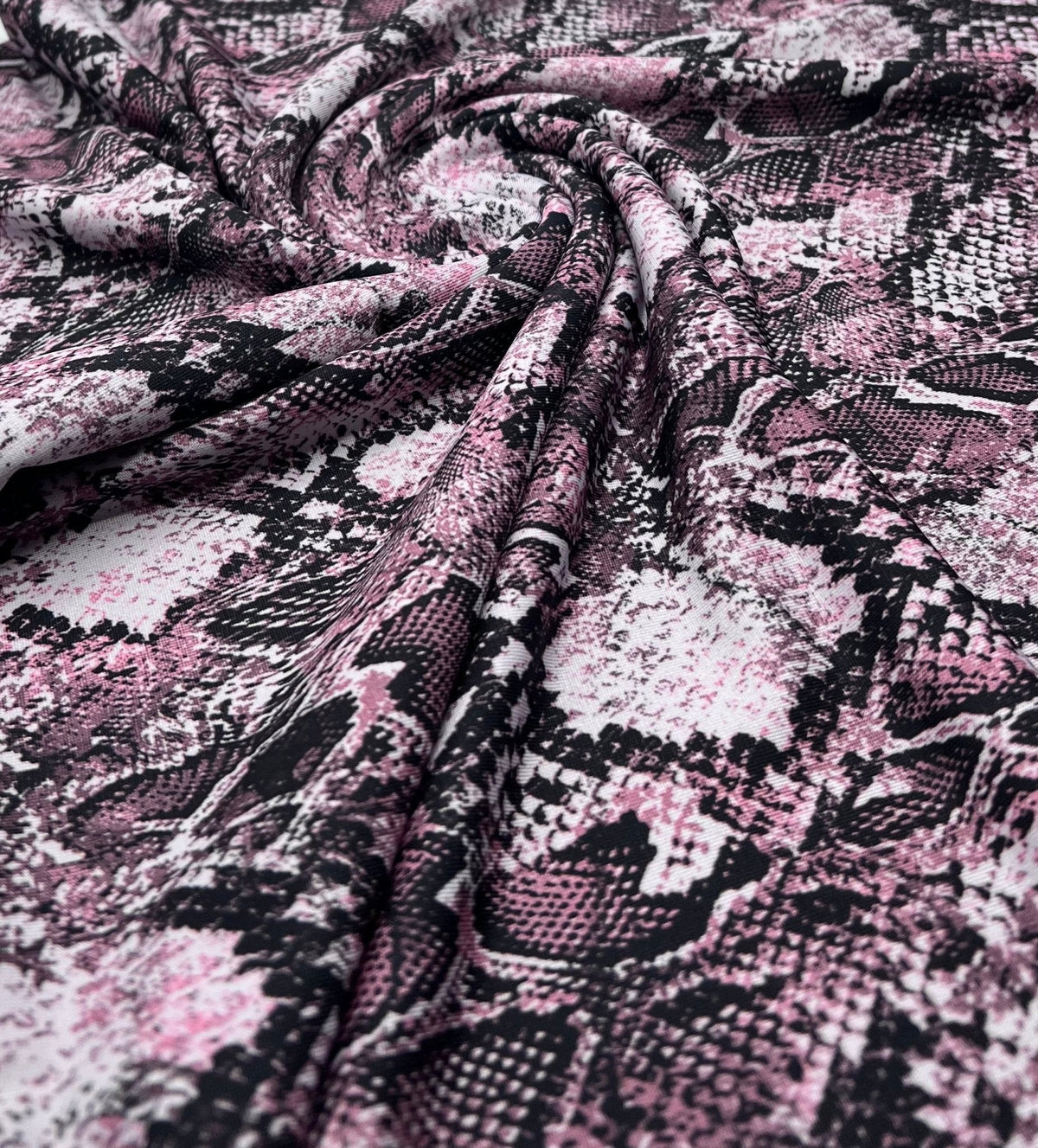 Burgundy Snake Print Soft Touch Stretch Fabric