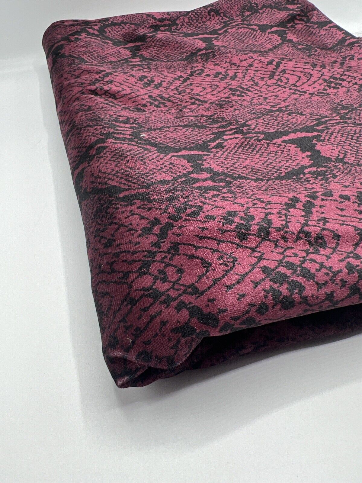 Burgundy Snake Velour Spandex Stretch Fabric