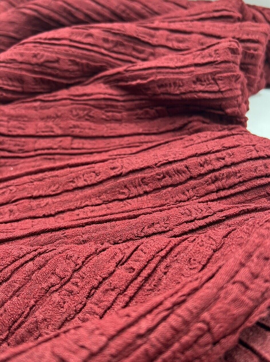 Burgundy Thick Textured 4 Way Stretch Fabric