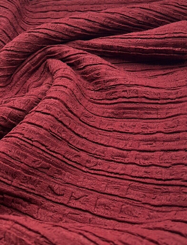 Burgundy Thick Textured 4 Way Stretch Fabric