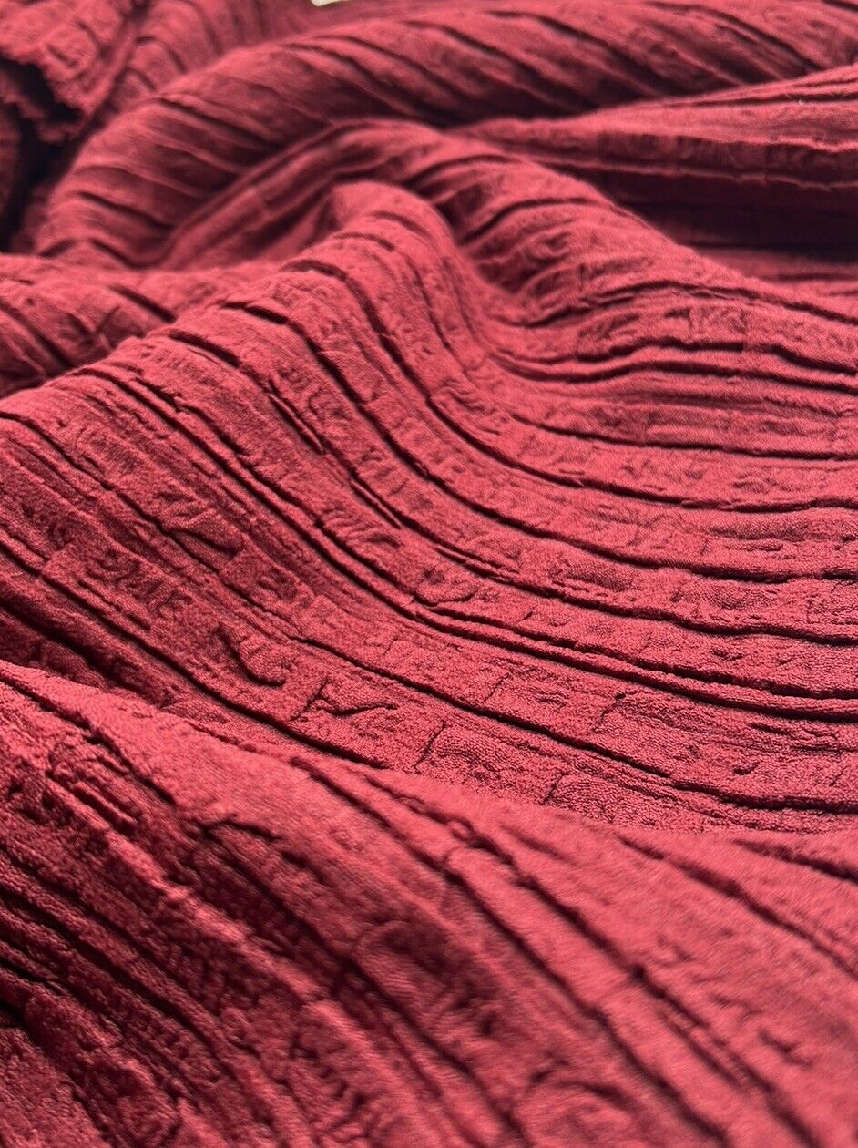Burgundy Thick Textured 4 Way Stretch Fabric