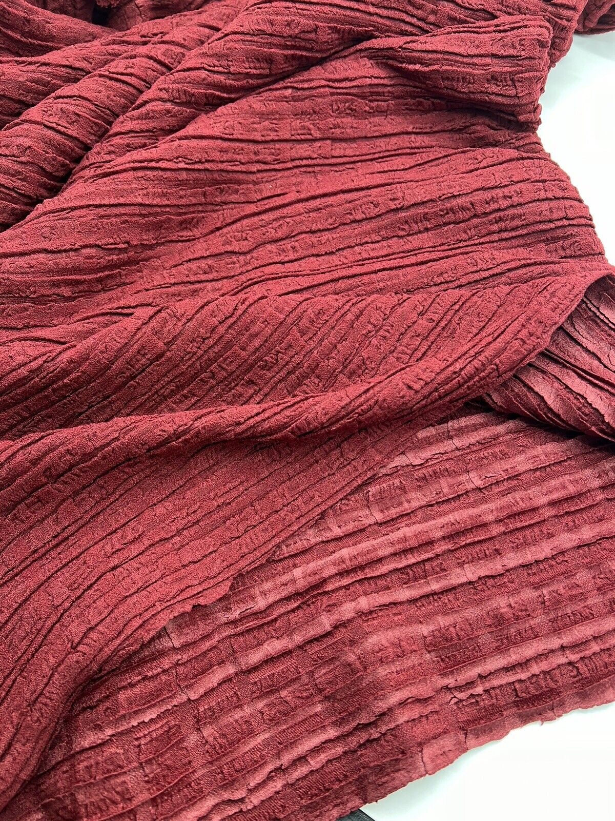Burgundy Thick Textured 4 Way Stretch Fabric