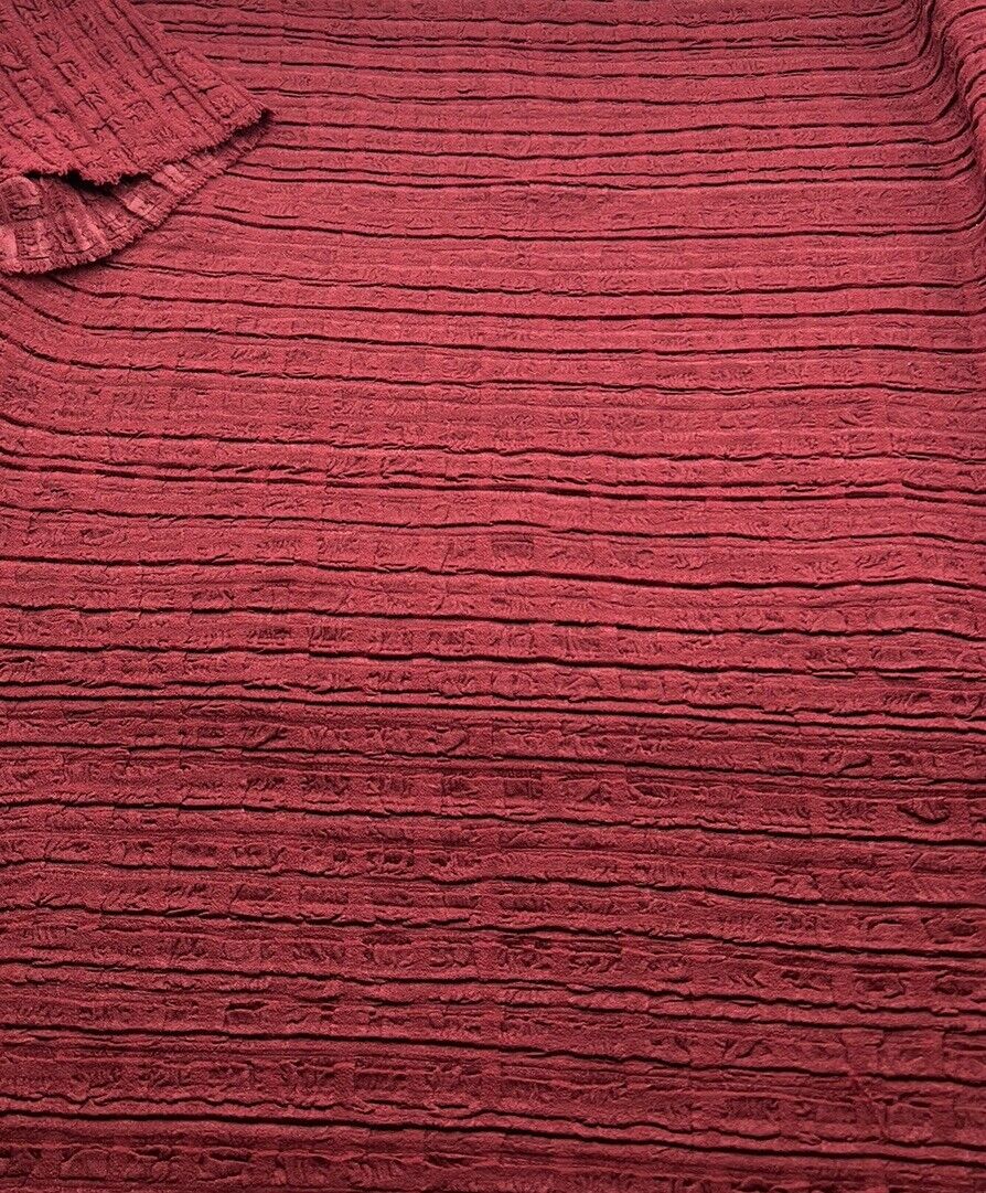 Burgundy Thick Textured 4 Way Stretch Fabric