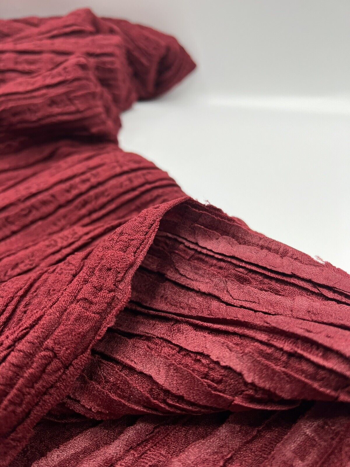 Burgundy Thick Textured 4 Way Stretch Fabric