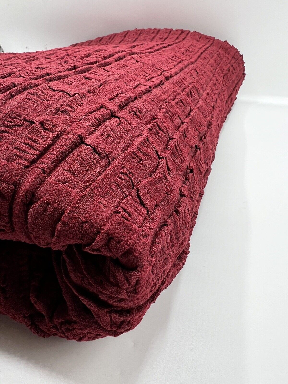 Burgundy Thick Textured 4 Way Stretch Fabric
