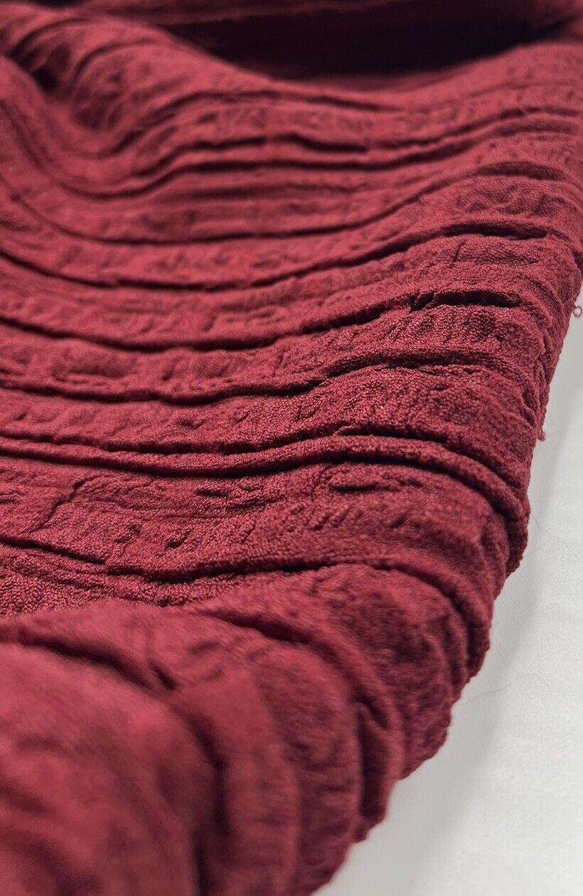 Burgundy Thick Textured 4 Way Stretch Fabric